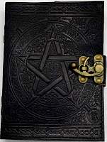 Black Pentagram leather with latch 5 x 7 inch